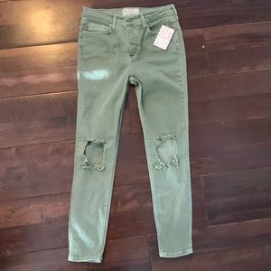 NWT Free People green jeans 28